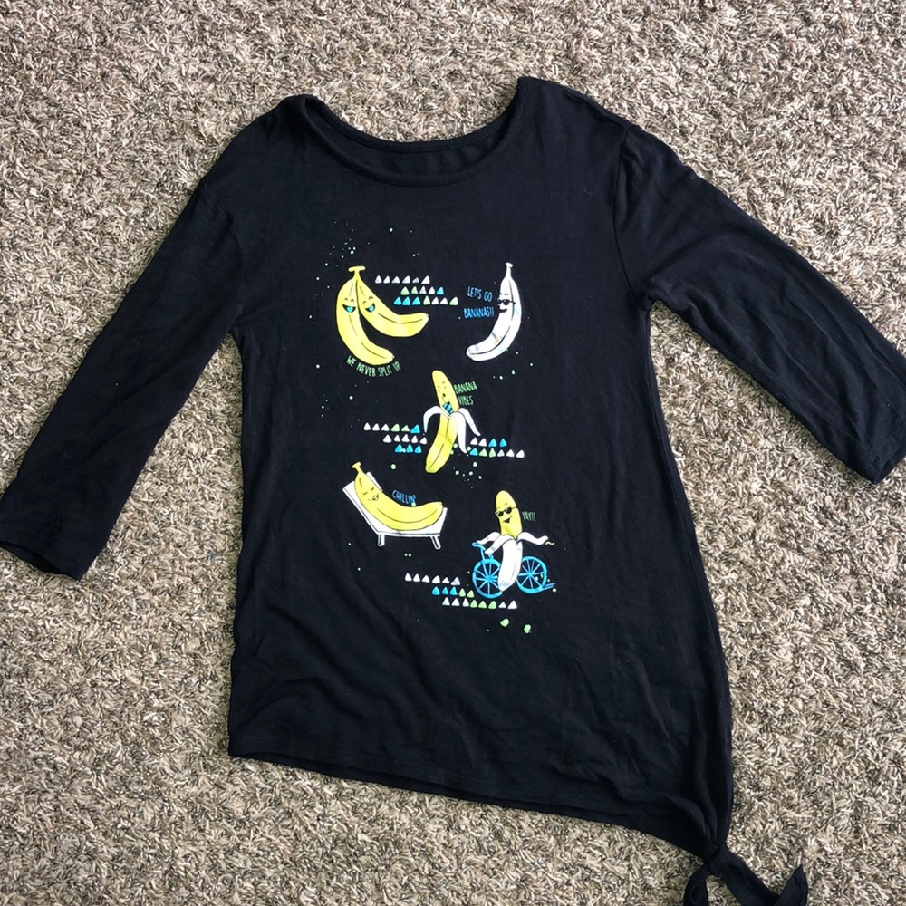 Justice Girls Asymmetrical Banana Tie Top shirt 10